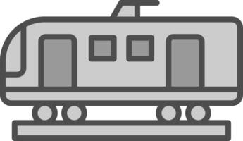 High Speed Train Line Filled Greyscale Icon Design vector