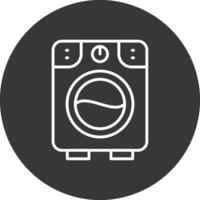 Washing Machine Line Inverted Icon Design vector