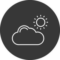 nube línea invertido icono diseño vector