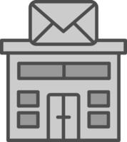 Post Office Line Filled Greyscale Icon Design vector