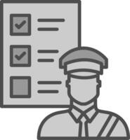 Customs Clearance Line Filled Greyscale Icon Design vector