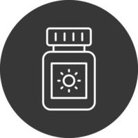 Sun Block Line Inverted Icon Design vector
