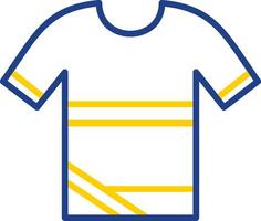 camisa línea dos color icono diseño vector