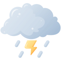 Cloud with rain and lightning for weather forecasting and prediction precipitation and thunderstorms png