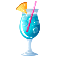 Classic blue lagoon cocktail in glass png