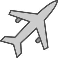 Old Plane Line Filled Greyscale Icon Design vector