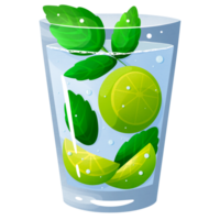 Classic mojito cocktail in glass png