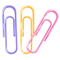 Colorful paperclips for documents png