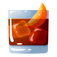 klassisk negroni cocktail i glas png