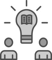 Pedagogy Line Filled Greyscale Icon Design vector