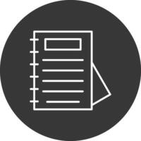 Notepad Line Inverted Icon Design vector