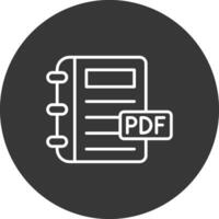 pdf línea invertido icono diseño vector