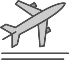 Take Off Line Filled Greyscale Icon Design vector