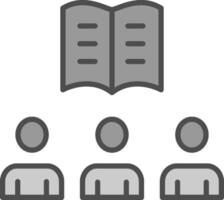 Team Learning Line Filled Greyscale Icon Design vector