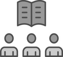 Team Learning Line Filled Greyscale Icon Design vector