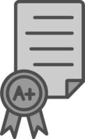 Diploma Line Filled Greyscale Icon Design vector