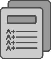 Report Card Line Filled Greyscale Icon Design vector