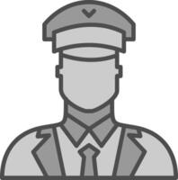 Pilot Line Filled Greyscale Icon Design vector