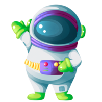 Astronaut in space suit waving with hand png