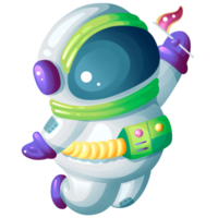 astronauta dentro colorida traje segurando bandeira png