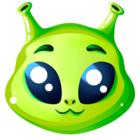 visage de mignonne vert extra-terrestre homme png