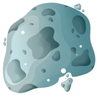 Closeup of grey asteroid png