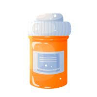 Bottle of pills for symptoms relief png