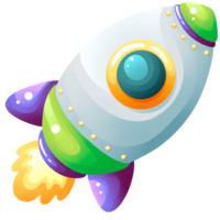 Rocket fly in open universe png