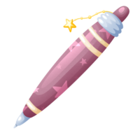 Colorful pen with stars decoration png