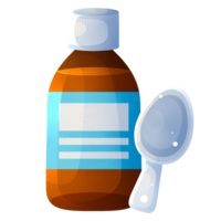 Linctus in bottle with spoon png