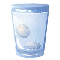 Soluble pills in glass of water png