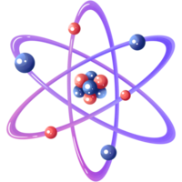 Atom with particles symbol png