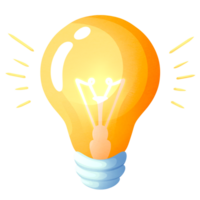 Closeup of illuminated light bulb png