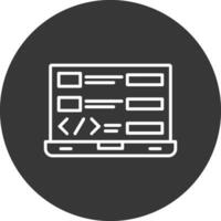 Coding Line Inverted Icon Design vector