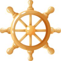 Steering wheel of ship to control sea vessel plowing ocean or carrying tourists want to relax on sea png