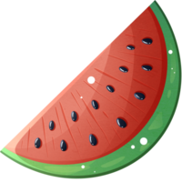 Scheibe Süss Wassermelone mit Grün Haut und rot Fleisch zu löschen Ihre Appetit während entspannend beim Meer png