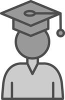 Student Line Filled Greyscale Icon Design vector