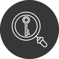 Key Line Inverted Icon Design vector