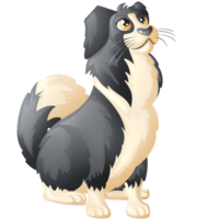 Black and white dog. Home pet. Cute puppy with cute eyes. Love to animals. Fluffy dog png