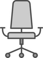 Office Chair Line Filled Greyscale Icon Design vector