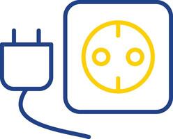 Plug And Socket Line Two Colour Icon Design vector