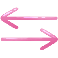 Arrow right and left. Direction thin icon. Pointer for website. Interface element pink colors. png