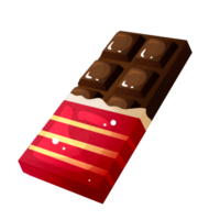 Bar of chocolate in wrapper png