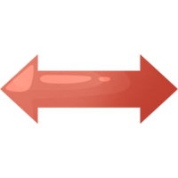 seta certo e esquerda. direção ícone. ponteiro para local na rede Internet. interface elemento vermelho cores. png