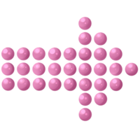 Pfeil Rechts. runden Punkte bilden Richtung Symbol. Zeiger zum Webseite. Schnittstelle Element Rosa Farben. png