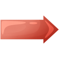 Arrow right. Massive direction icon. Pointer for website. Interface element red colors. png