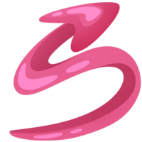 Arrow right and up. Swirling direction icon. Pointer for website. Interface element pink colors. png