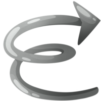 Pfeil Rechts. Spiral- Richtung Symbol. Zeiger zum Webseite. Schnittstelle Element im grau Farben. png