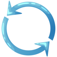 Arrow update. Circular direction icon. Pointer for website. Interface element blue colors. png