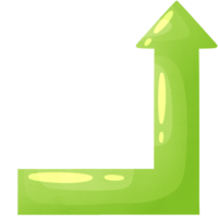 Up arrow. Angular direction icon. Pointer for website. Interface element green colors. png